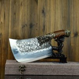 Vintage Elegance Meets Precision: Handmade Antique Style Knife with 7cr17mov Blade and Brass-Adorned Acid Wood Handle"