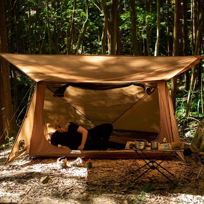 OneTigris BACKWOODS BUNGALOW: Ultralight Baker Style Tent for Solo Bushcrafters & Hikers