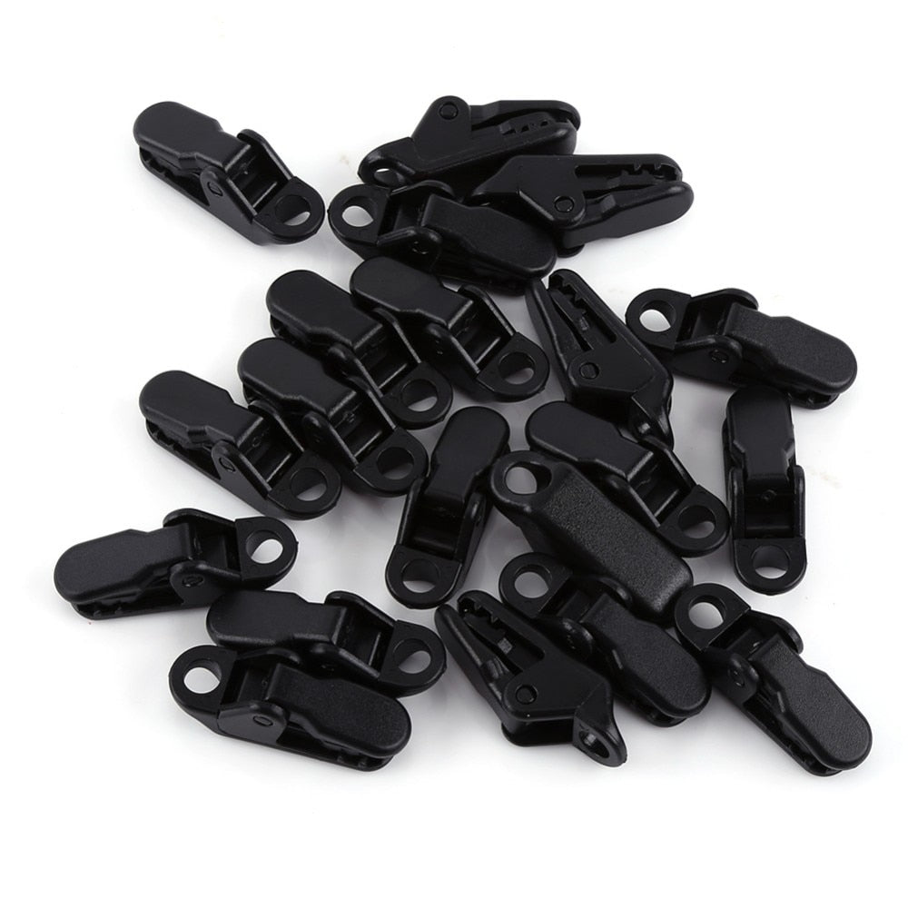 "10pcs/batch Outdoor Camping Plastic Tent Rope Buckles: Adjustable Alligator Clips for Convenient Camping"