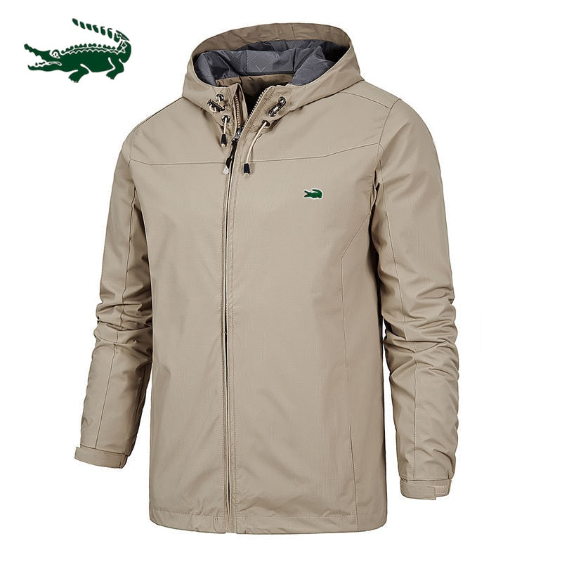Premium Men's Hooded Zippered Jacket: Stylish, Windproof, and Rainproof Outdoor Attire