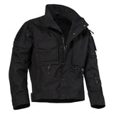 Ultimate Fall Gear: Men's Waterproof Tactical Cargo Jacket - Black Plus Sleeve Style