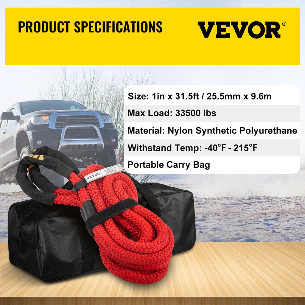 VEVOR Heavy Duty Recovery Tow Rope: Powerful and Reliable for