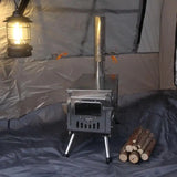 Portable Stainless Steel Foldable Camp Stove - Efficient Outdoor Wood Burning Stove for Tent Camping