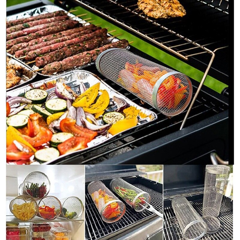 Experience Flawless Outdoor Grilling: 2PCS Stainless Barbecue Basket