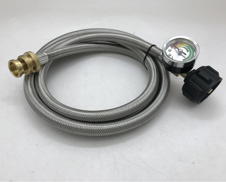 Streamline Your Outdoor Cooking Setup with the Propane Gas Connecting Pipe: Stainless Steel Woven Wire Turn 1 Pound Portable Oven Connecting Port